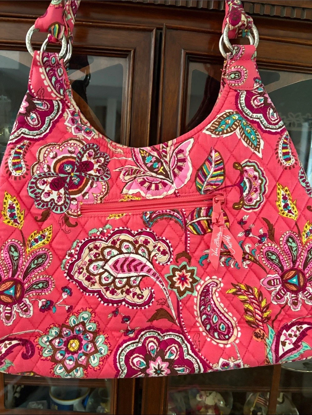 Vera Bradley Hot Pink Quilted Paisley Shoulder Bag